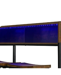 Streamdale Furniture 59" Bar Table Set with Power Led & 3 Stools