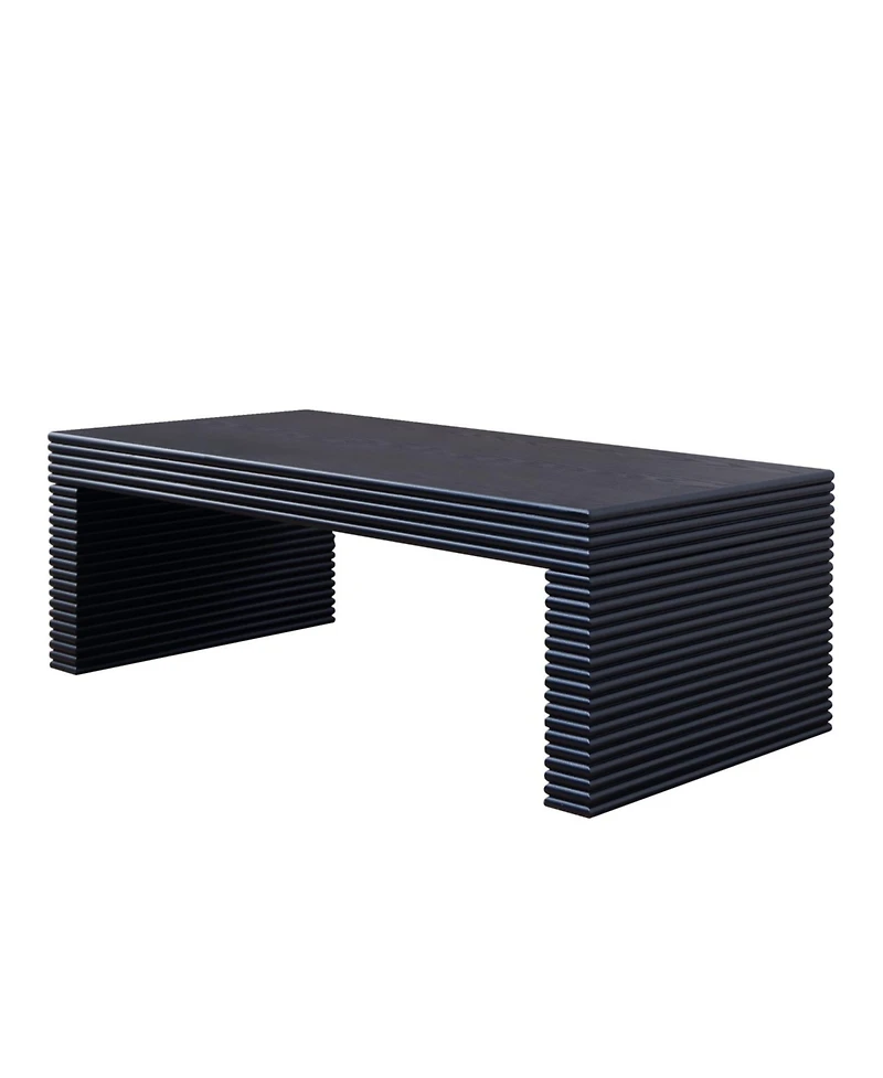 Streamdale Furniture Modern Black Ribbed Coffee Table
