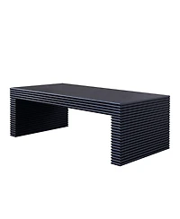 Streamdale Furniture Modern Black Ribbed Coffee Table
