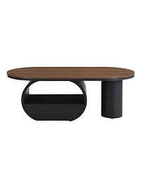 Streamdale Furniture Luxury Industrial Oval Coffee Table w/ Drawer