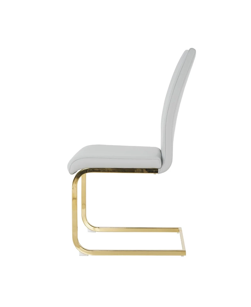 Streamdale Furniture Modern Glass Circle Table & Grey Pu Dining Chair Set (5)