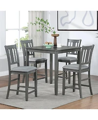 Streamdale Furniture Counter Height Chairs Set of 4, Padded Seat, Gray