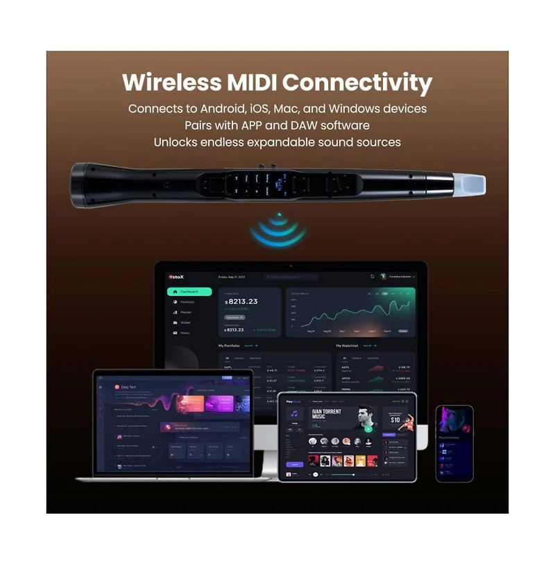 Hongge Electronic Wind Instrument with Wireless Midi and Portable Digital Saxophone Functions