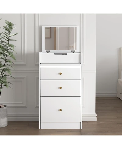Streamdale Furniture White Vanity Desk with Mirror for Makeup