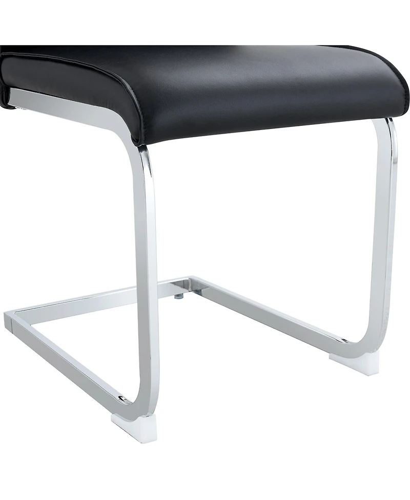 Streamdale Furniture Arch Dining Chairs - Black Pu, Silver Legs (Set of 8)