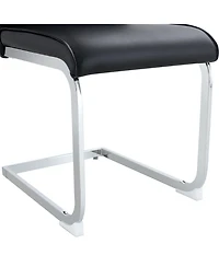 Streamdale Furniture Arch Dining Chairs - Black Pu, Silver Legs (Set of 8)