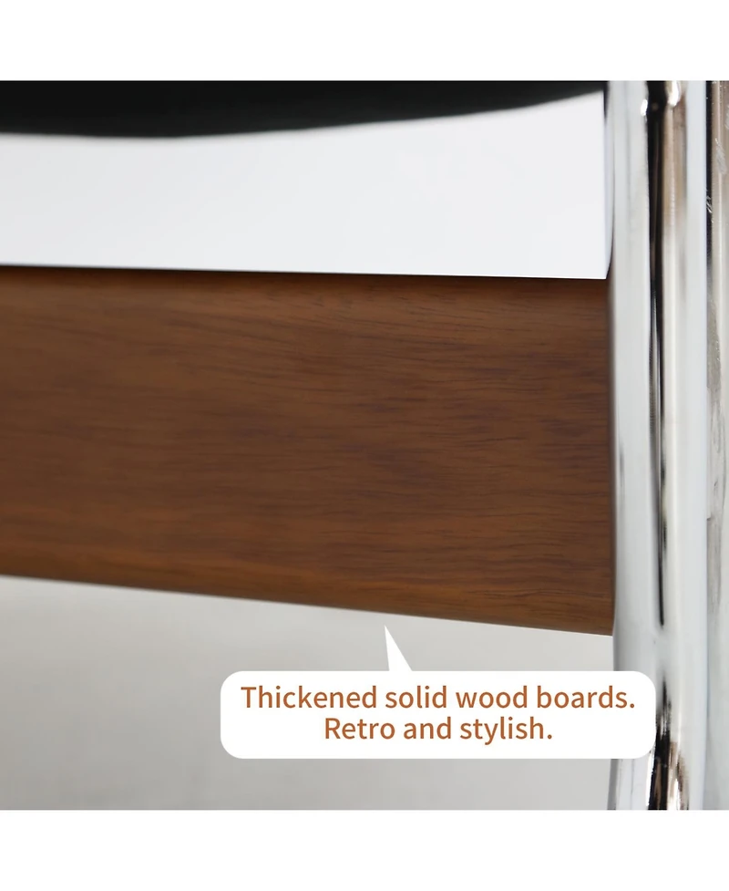 Streamdale Furniture Leather Chair with Metal Legs (Black)