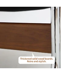 Streamdale Furniture Leather Chair with Metal Legs (Black)