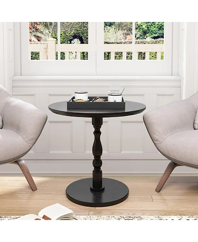 Streamdale Furniture 23" Black Round Accent Table - Modern Side/Nightstand