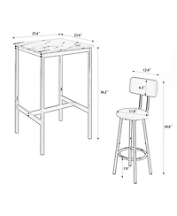Streamdale Furniture Bar table, equipped with 2 bar stools, with backrest and partition