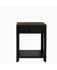 Streamdale Furniture Square Double-Layer Coffee Table w/ Hidden Compartment & Fingerprint Lock