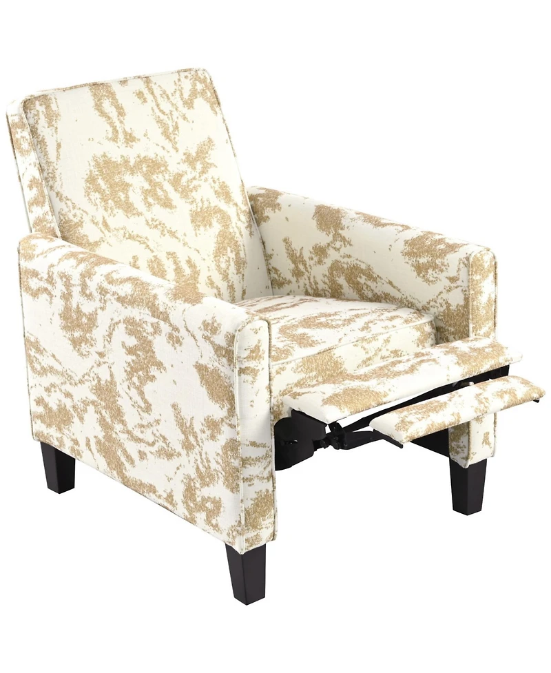 Streamdale Furniture 27.5" Recliner Chair, Solid Wood Legs, White & Yellow
