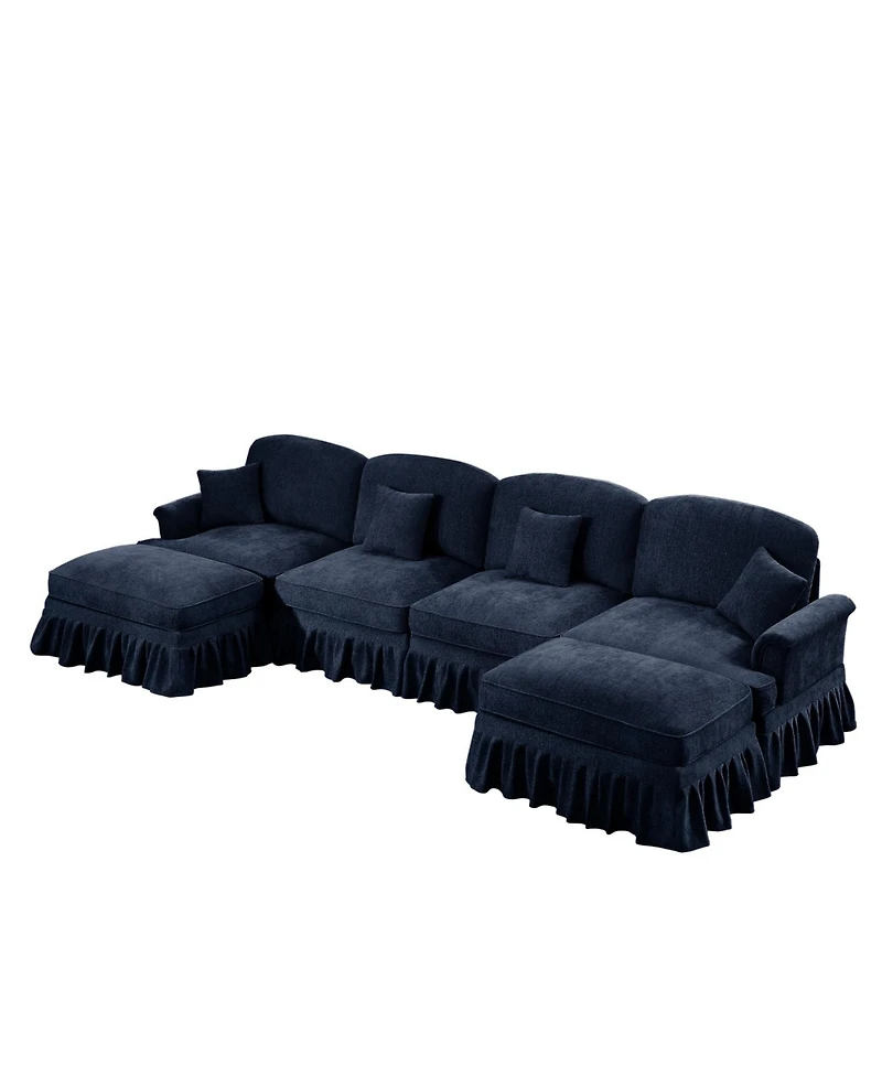 Streamdale Furniture Classic U-Shape Sectional Sofa with Ottomans