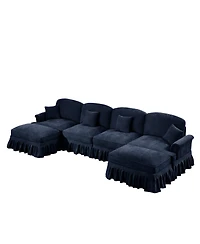 Streamdale Furniture Classic U-Shape Sectional Sofa with Ottomans