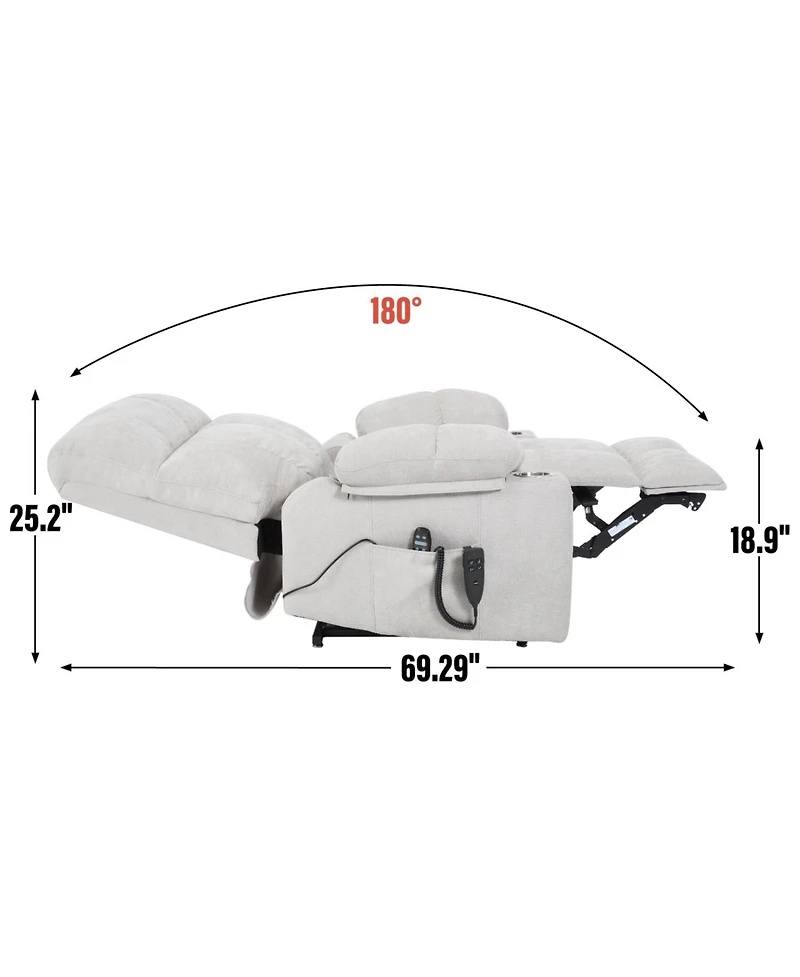 Streamdale Furniture Beige Power Lift Recliner w/ Massage & Heat