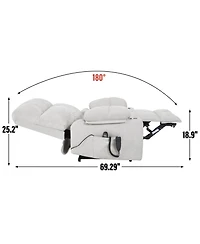 Streamdale Furniture Beige Power Lift Recliner w/ Massage & Heat