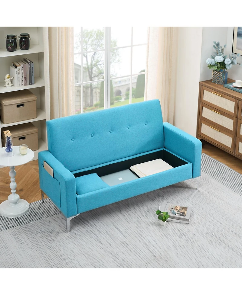 Streamdale Furniture 57" Comfortable Double Sofa w/ Storage