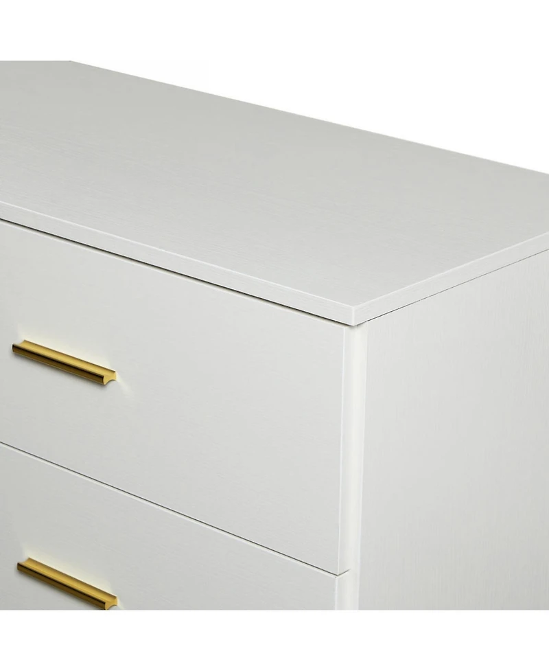 Streamdale Furniture + 8-Drawer + Wood + Modern White Finish + Bedroom Dresser