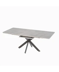 Streamdale Furniture Extendable Dining Table Set for 6-8 with Upholstered Chairs