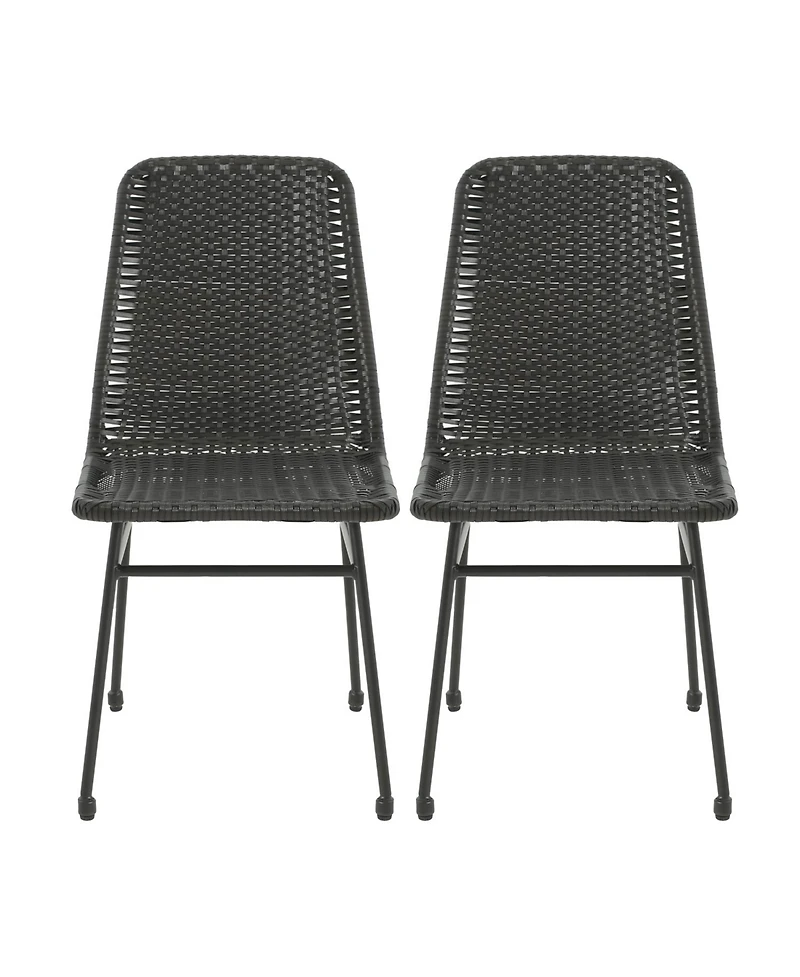 Streamdale Furniture Rattan Chairs (Set of 2) - Iron Legs