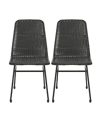 Streamdale Furniture Rattan Chairs (Set of 2) - Iron Legs
