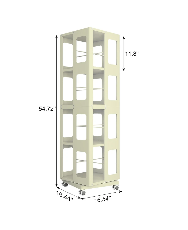 Streamdale Furniture Rotating Steel Bookshelf - Yellow