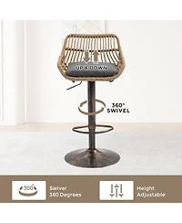 Streamdale Furniture Swivel Bar Stools Set of 2 - Adjustable Gray