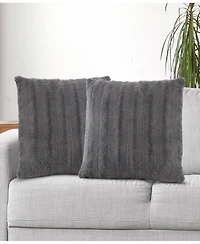 Cheer Collection Faux-Fur 2-Pack Decorative Pillows