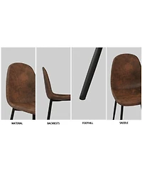 Streamdale Furniture Streamdale Extendable White Dining Table & Brown Suede Chair Set (4-Piece