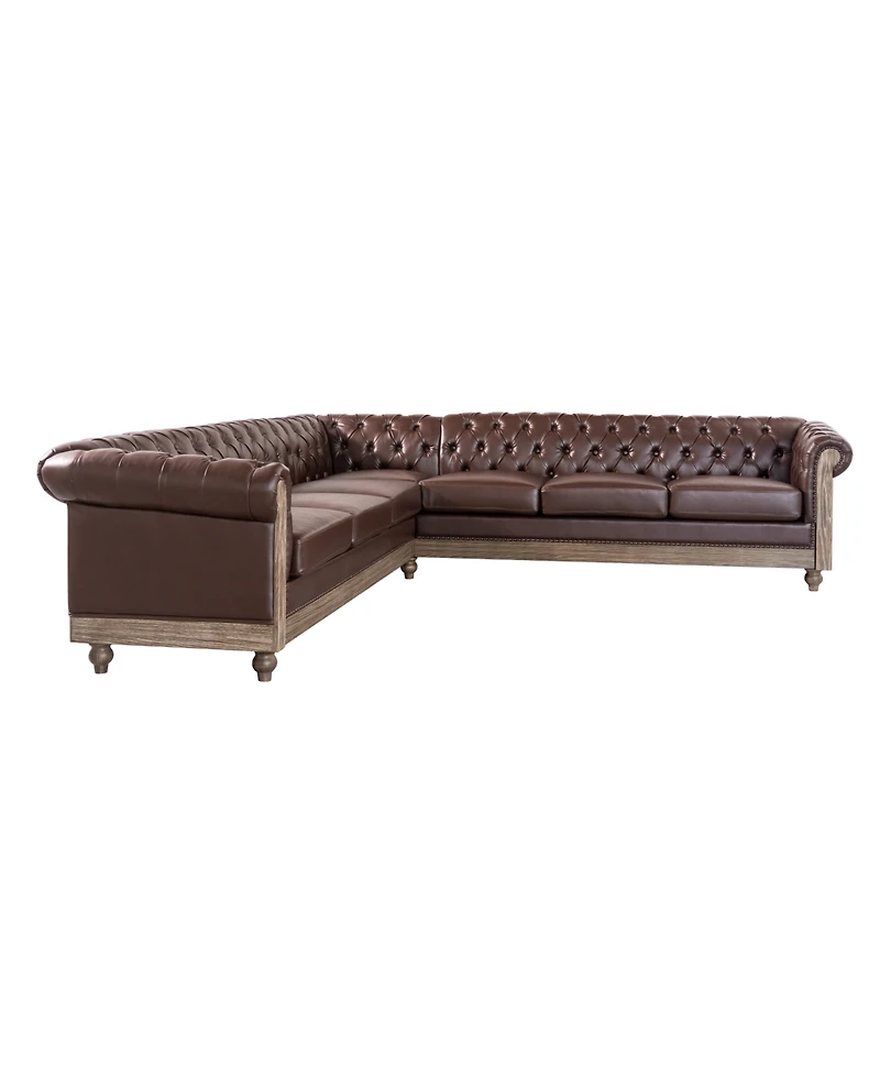 Streamdale Furniture Comfy Large Sectional Sofa with Wooden Legs, Retro Style for Living Room