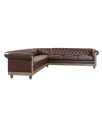 Streamdale Furniture Comfy Large Sectional Sofa with Wooden Legs, Retro Style for Living Room