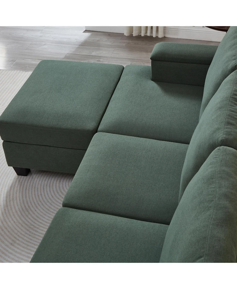 Streamdale Furniture Streamdale 86" L-Shaped Sectional Sofa with Ottoman