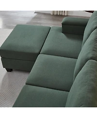 Streamdale Furniture Streamdale 86" L-Shaped Sectional Sofa with Ottoman