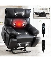 Streamdale Furniture Streamdale Leatheraire Power Lift Recliner with Heat & Massage