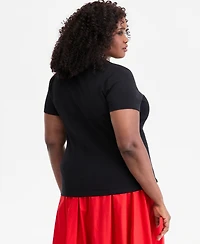 On 34th Trendy Plus Scoop Neck Short-Sleeve T-Shirt, Macy's Exclusive
