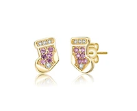 GiGiGirl Kids 14K Gold Plated Cubic Zirconia Socks Stud Earrings