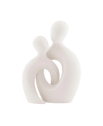 Danya B Hans White Intersecting Circle Tender Couple Matte Ceramic Sculpture