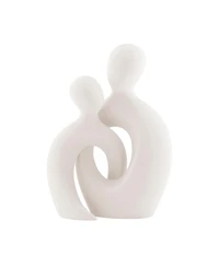 Danya B Hans White Intersecting Circle Tender Couple Matte Ceramic Sculpture