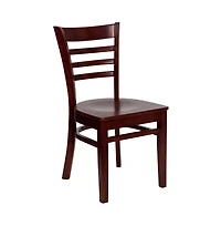 Emma+Oliver Ladder Back Wooden Restaurant Dining Chair