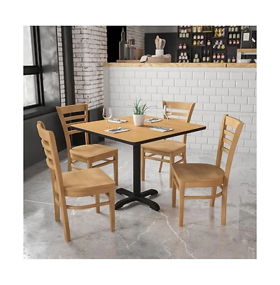 Emma+Oliver Ladder Back Wooden Restaurant Dining Chair