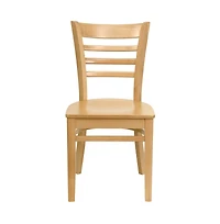 Emma+Oliver Ladder Back Wooden Restaurant Dining Chair