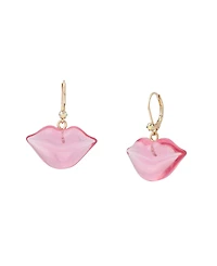 Betsey Johnson Faux Stone Sweetheart Lips Drop Earrings