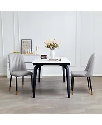 Streamdale Furniture Grey Dining Chairs (Set of 2) - Cushioned, Modern Kitchen/Living Room