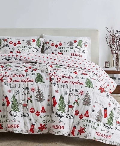 Linery & Co. All-Season Printed Down Alternative Comforter Set