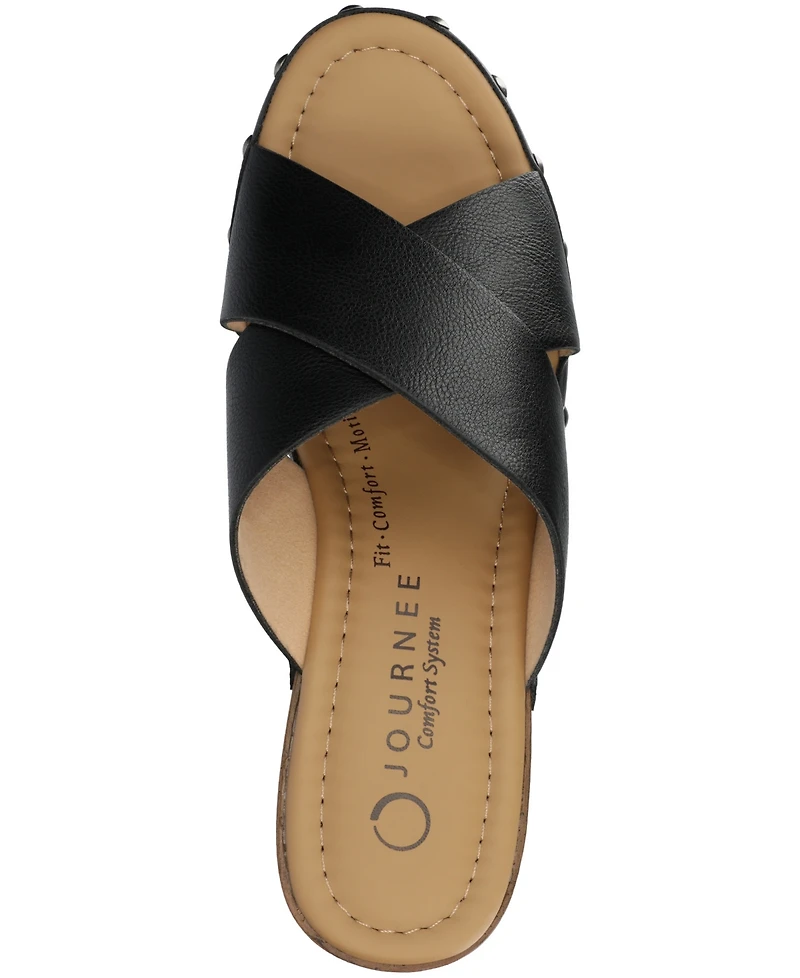 Journee Collection Women's Silvana Casual Wedge Sandals