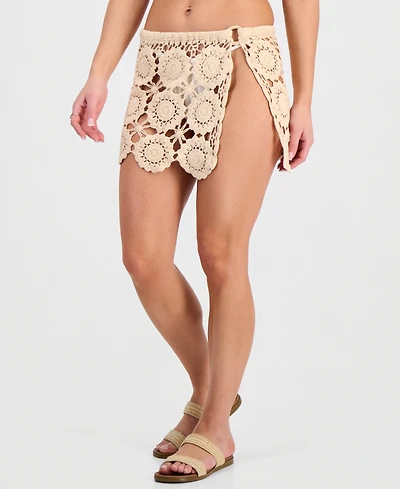 Miken Women's Full Fashion Crochet Swim Sarong