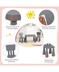Gymax Kids Table & 2 Chairs Set Toddler Activity Play Dining Study Desk