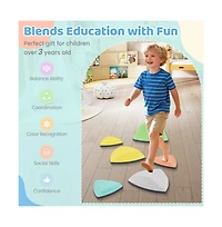 Kids Balance Stepping Stones Set of Six with Textured Surface and Motor Skill Training