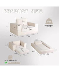 Aostirmotor Compression Dog Sofa Bed Modern Floor Couch With Pillow for Living Room Bedroom