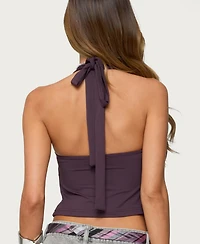 Edikted Women's Prima Twisted Split Front Halter Top